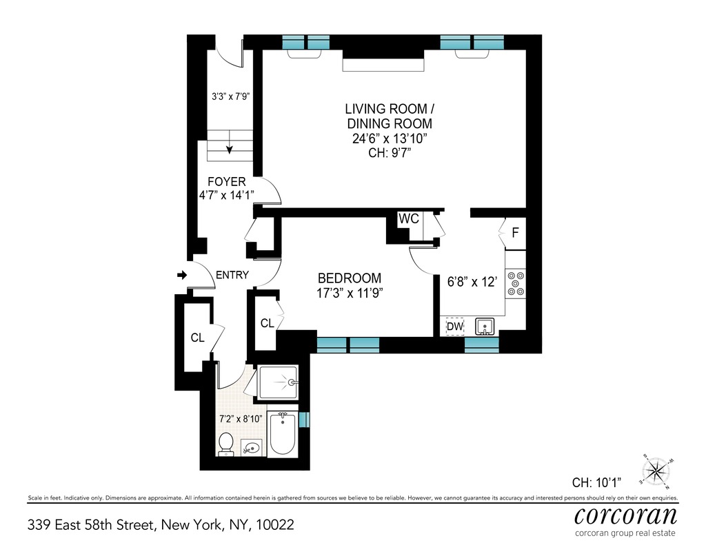 Floorplan for 339 East 58th Street, 1A