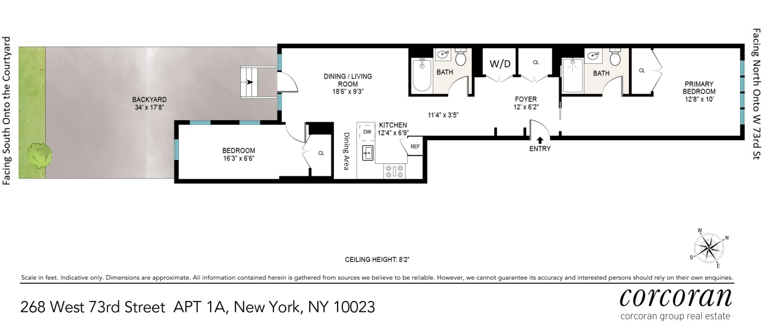 Floorplan for 268 West 73rd Street, 1A