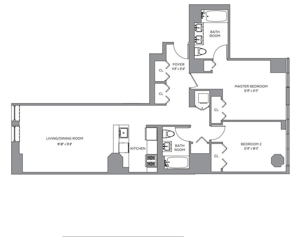 Floorplan for 184 Kent Avenue, C-614