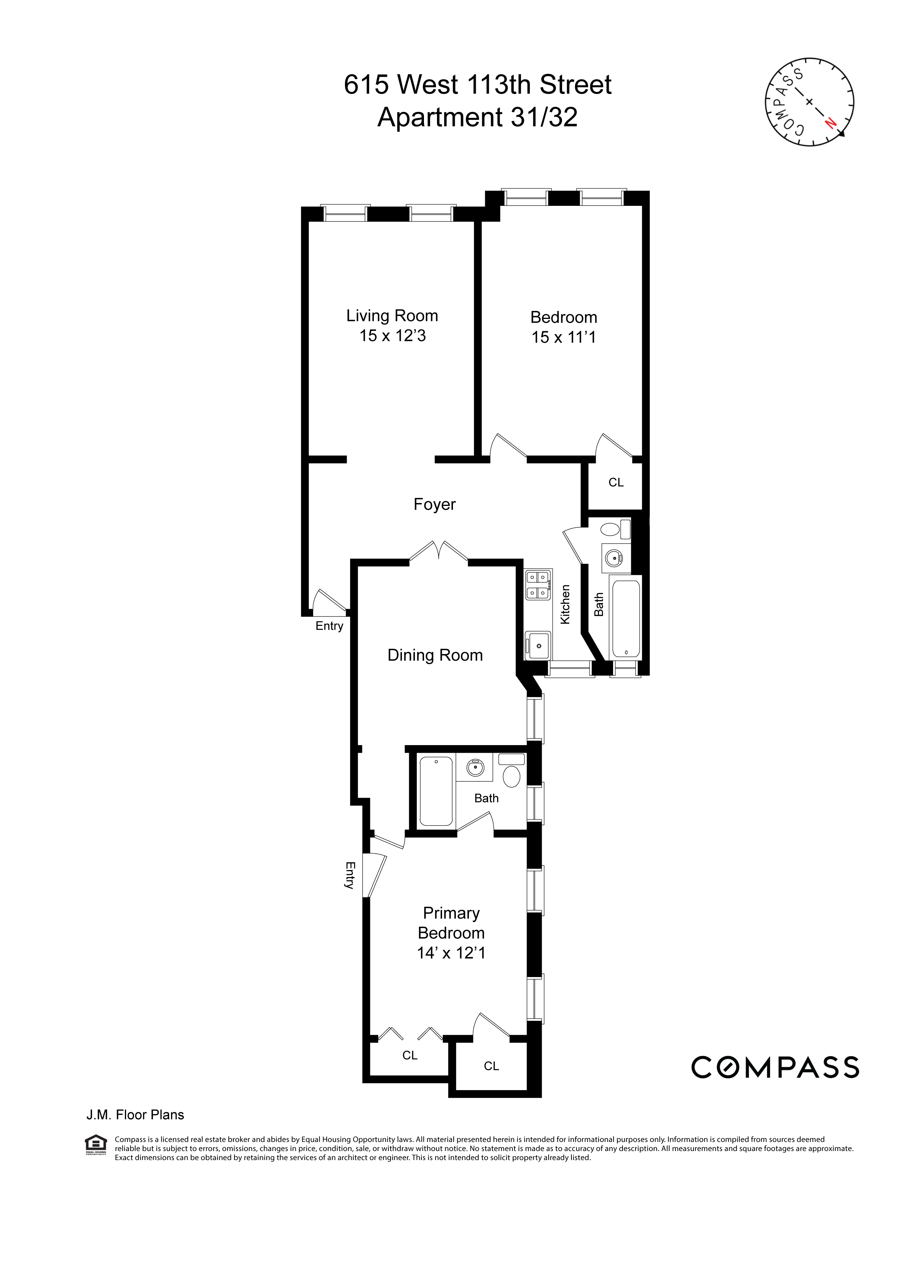 Floorplan for 615 West 113th Street, 3132