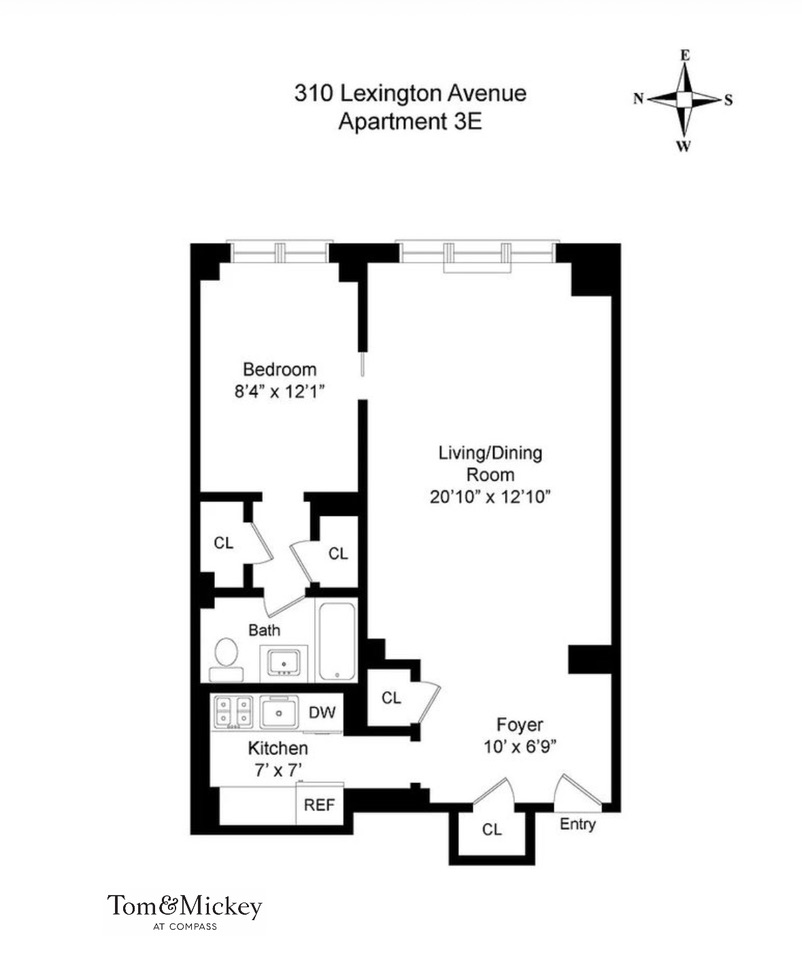 Floorplan for 310 Lexington Avenue, 3E