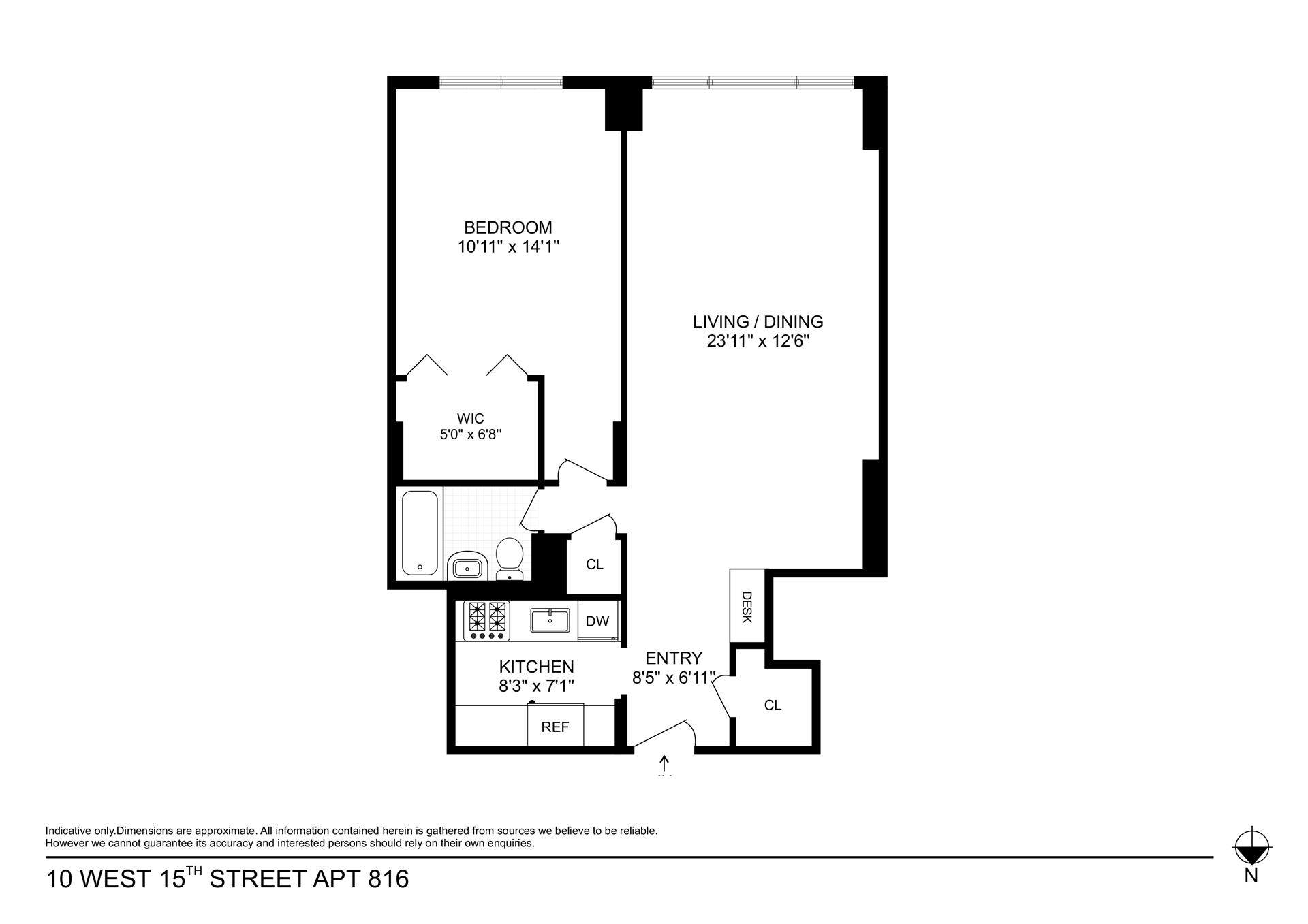 Floorplan for 10 West 15th Street, 816