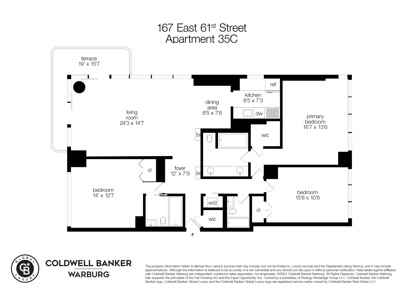 Floorplan for 167 East 61st Street, 35C