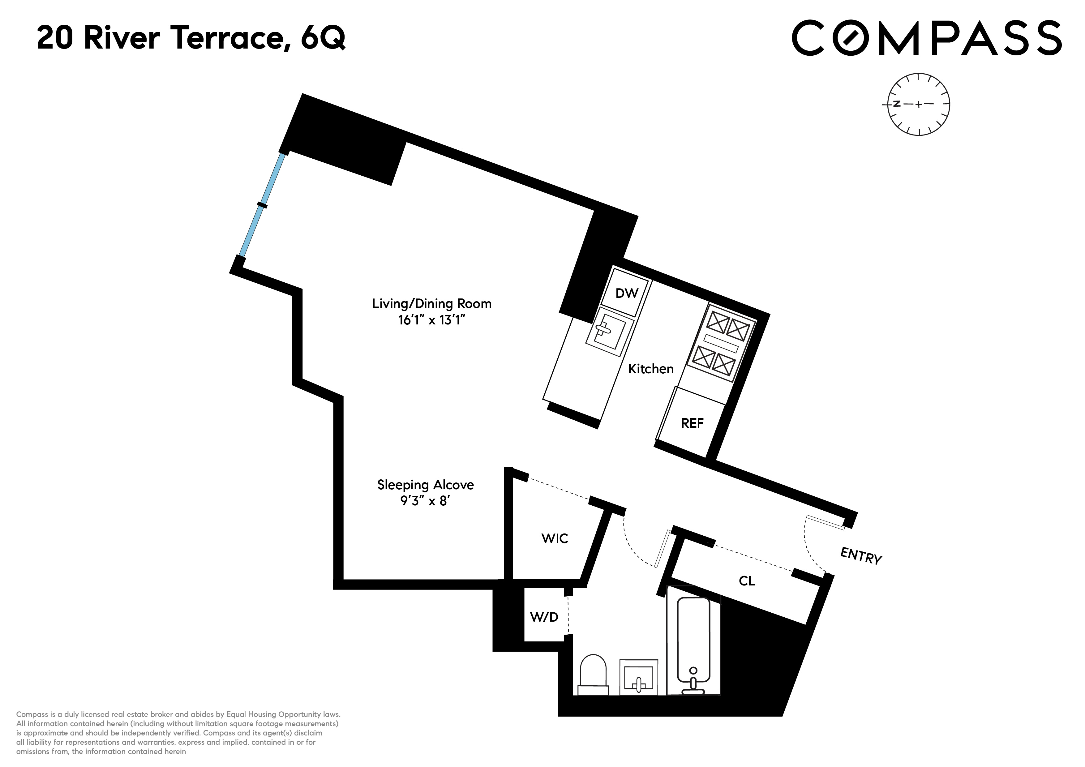 Floorplan for 20 River Terrace, 6Q