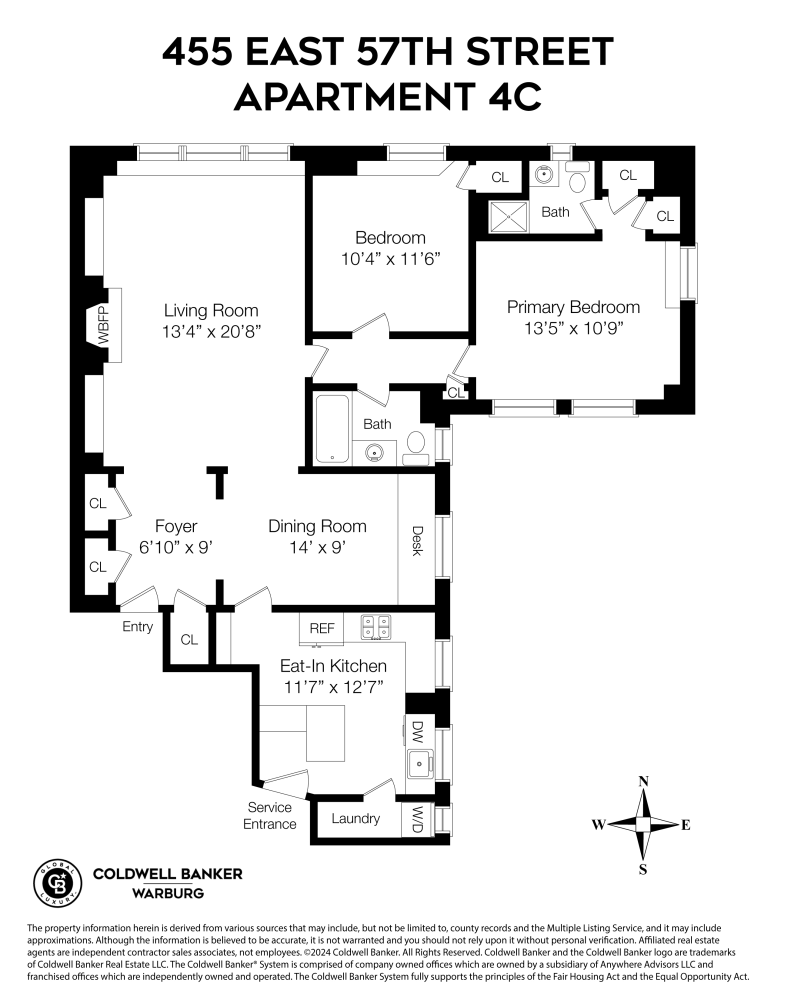 Floorplan for 455 East 57th Street, 4C