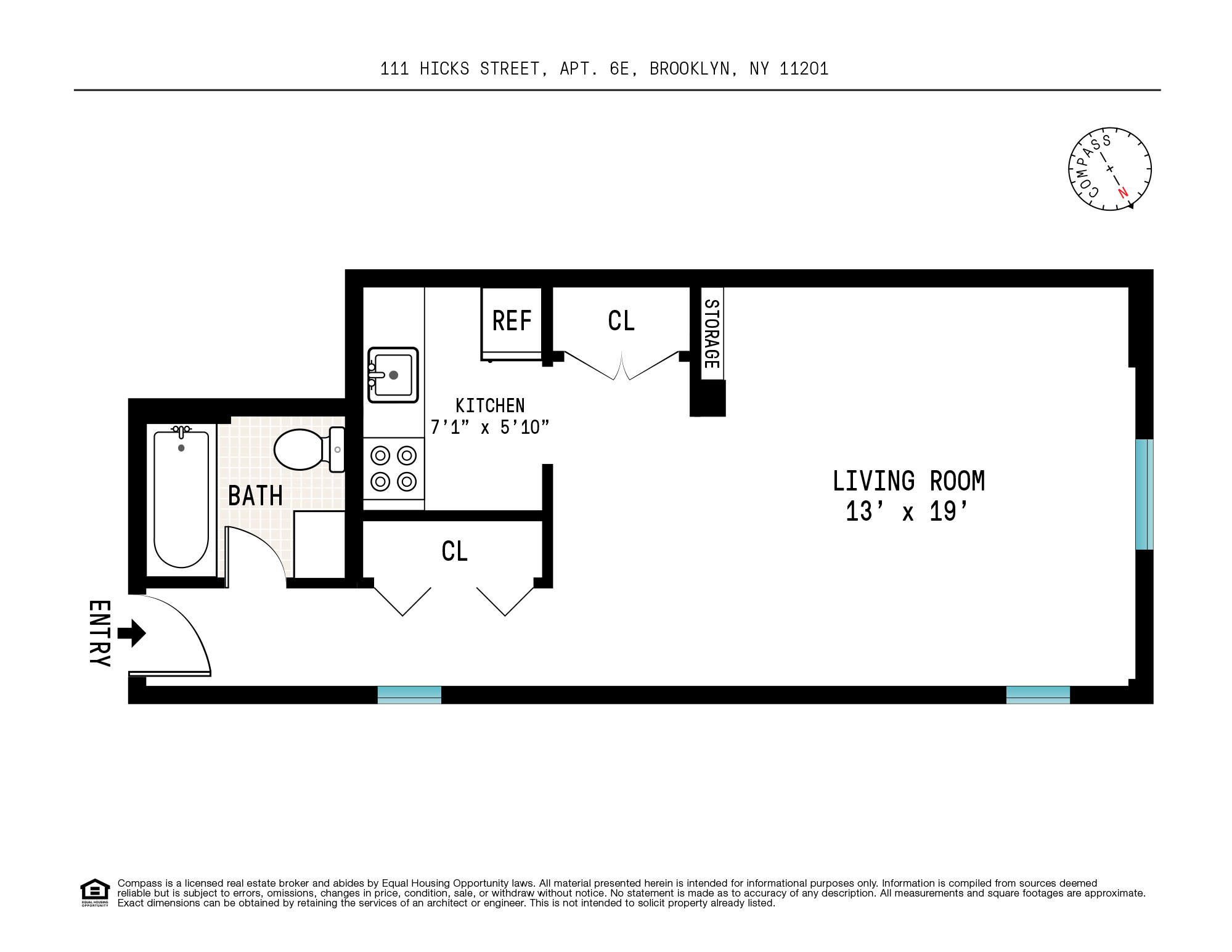 Floorplan for 111 Hicks Street, 6E