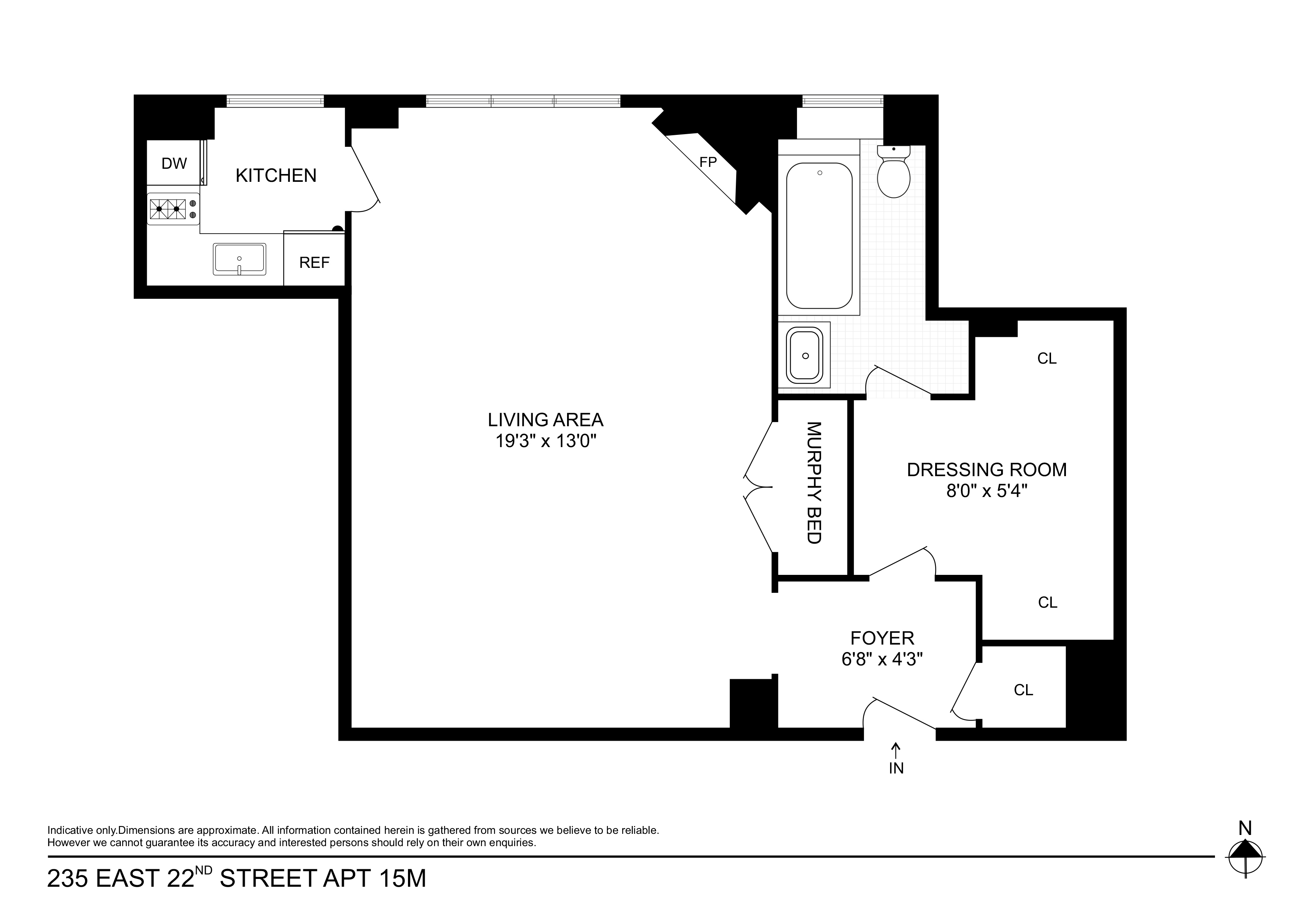 Floorplan for 235 East 22nd Street, 15M