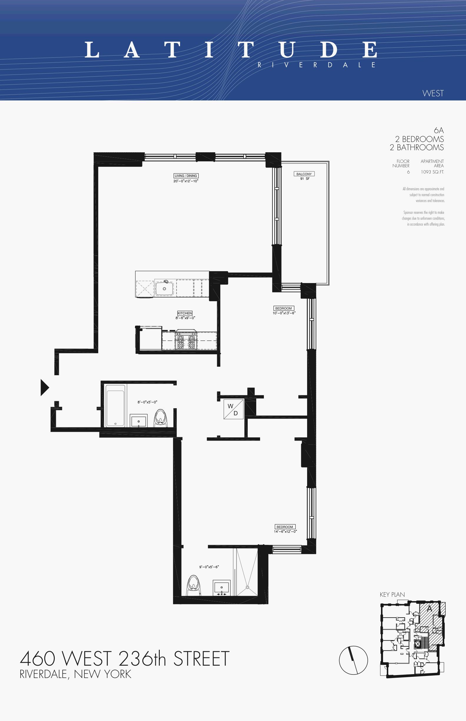 Floorplan for 460 West 236th Street, 6A