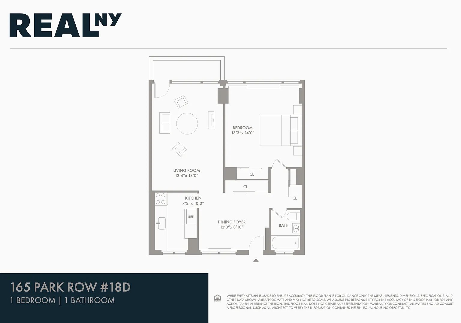 Floorplan for 165 Park Row, 18D