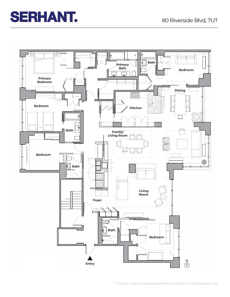 Floorplan for 80 Riverside Boulevard, 7U