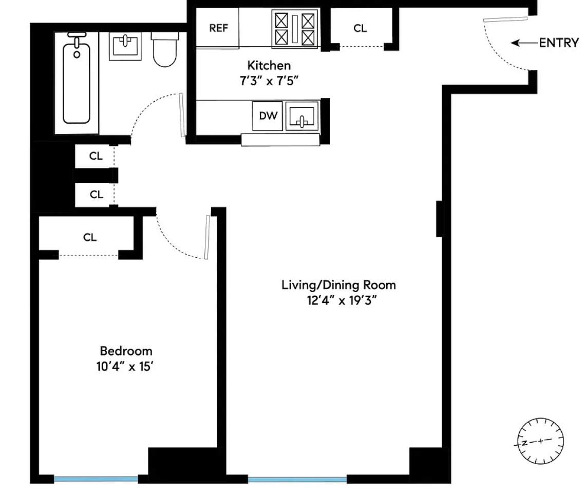 Floorplan for 2 South End Avenue, TH9