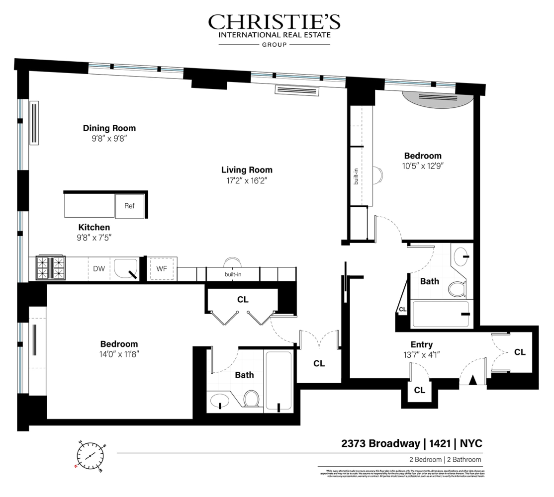 Floorplan for 2373 Broadway, 1421