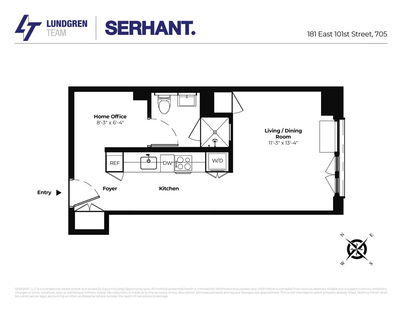 Floorplan for 181 East 101st Street, 705