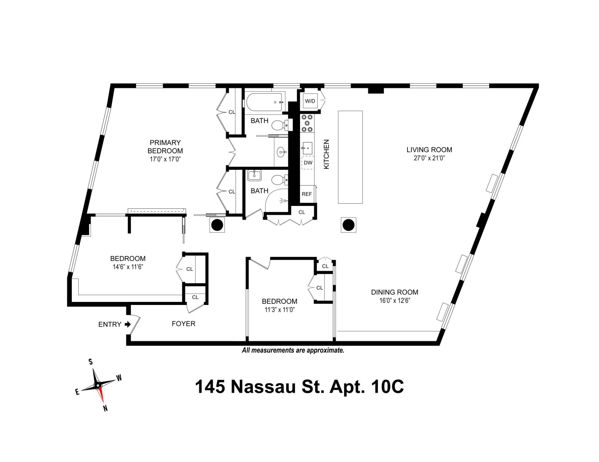 Floorplan for 145 Nassau Street, 10C