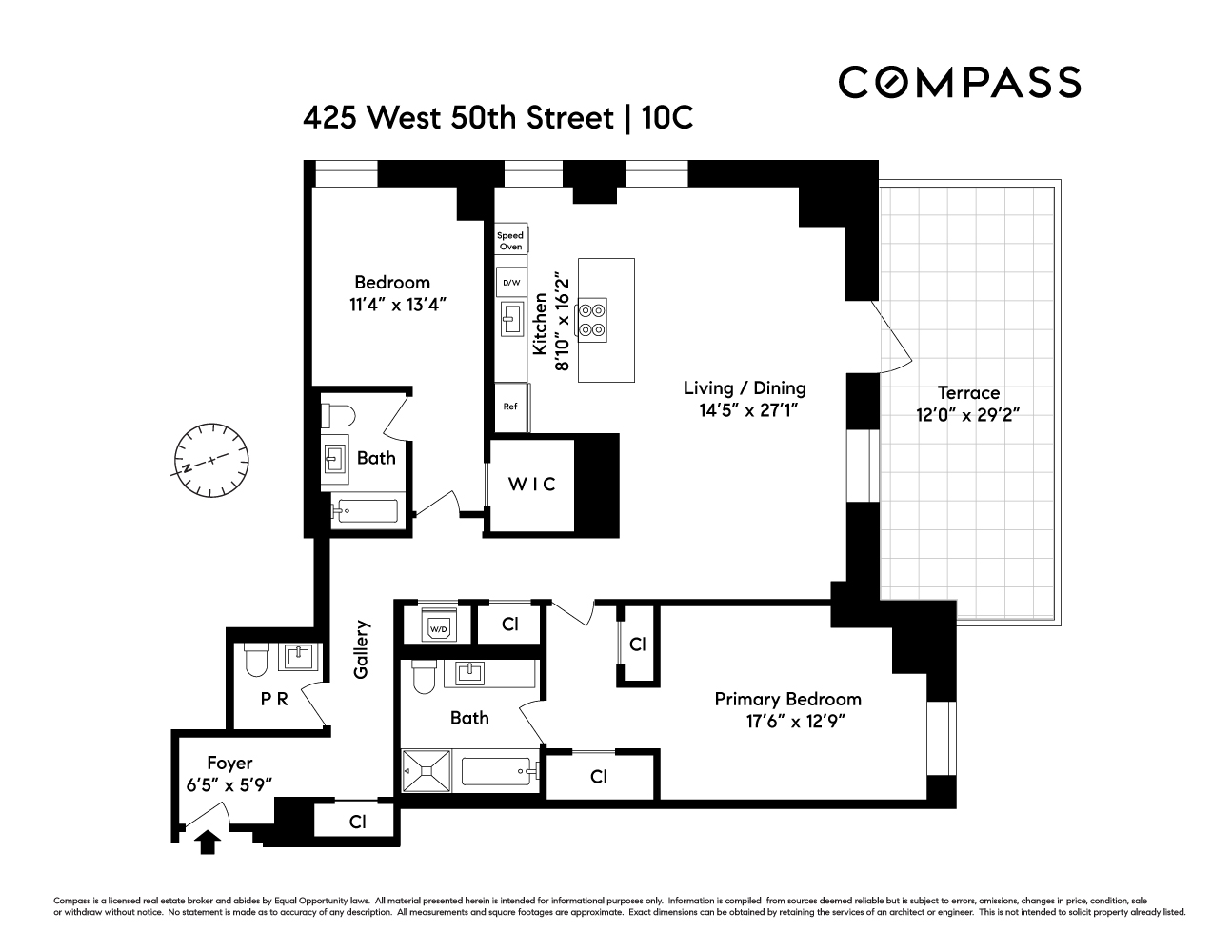 Floorplan for 425 West 50th Street, 10C