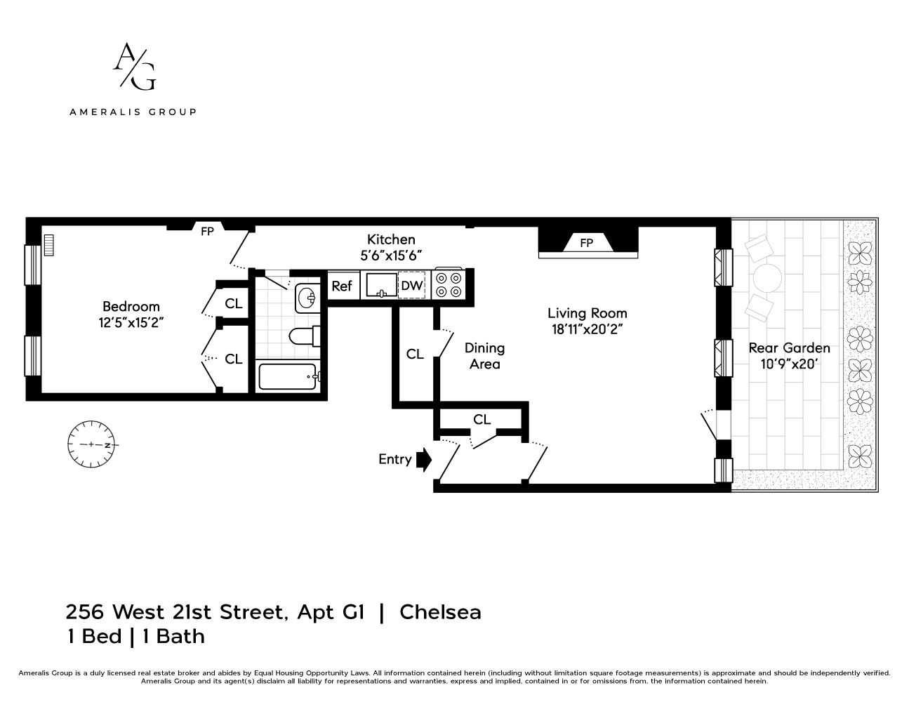 Floorplan for 256 West 21st Street, 1