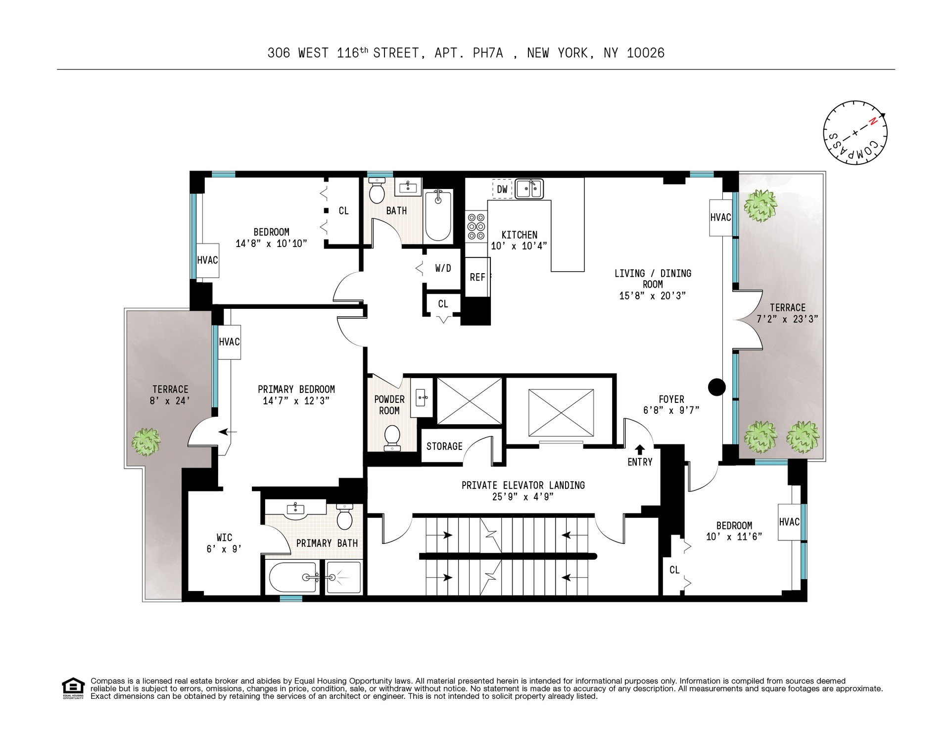 Floorplan for 306 West 116th Street, PH7A