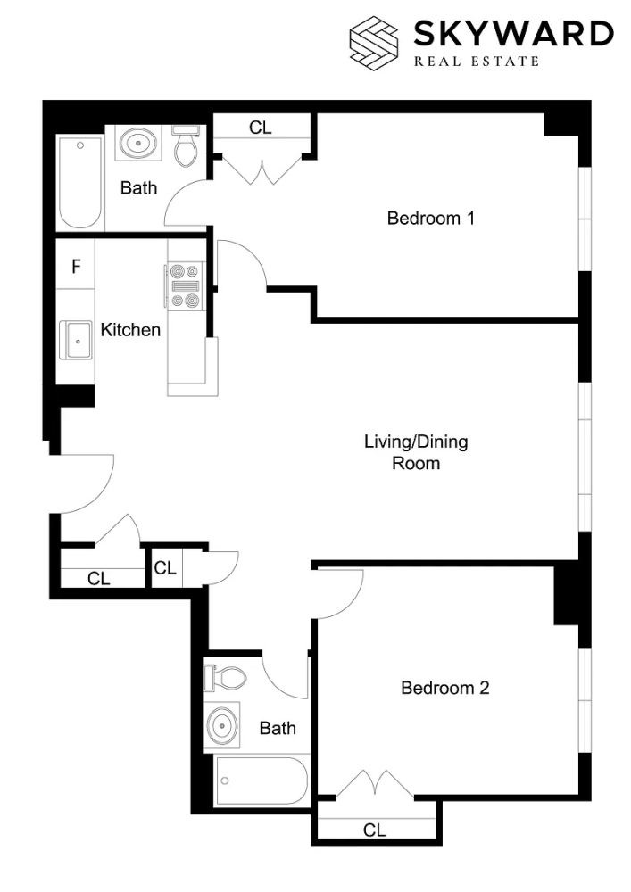 Floorplan for 1405 5th Avenue, 7B