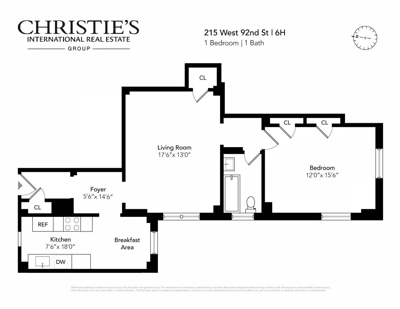 Floorplan for 215 West 92nd Street, 6H