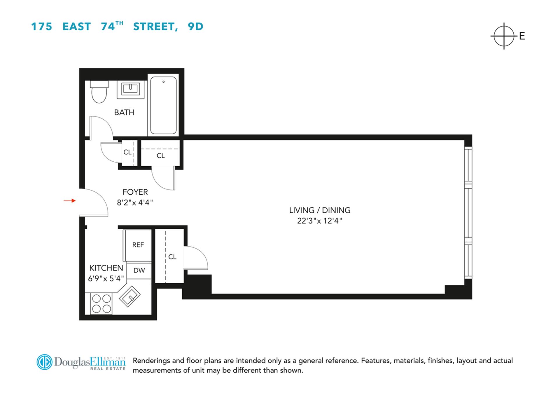 Floorplan for 175 East 74th Street, 9D