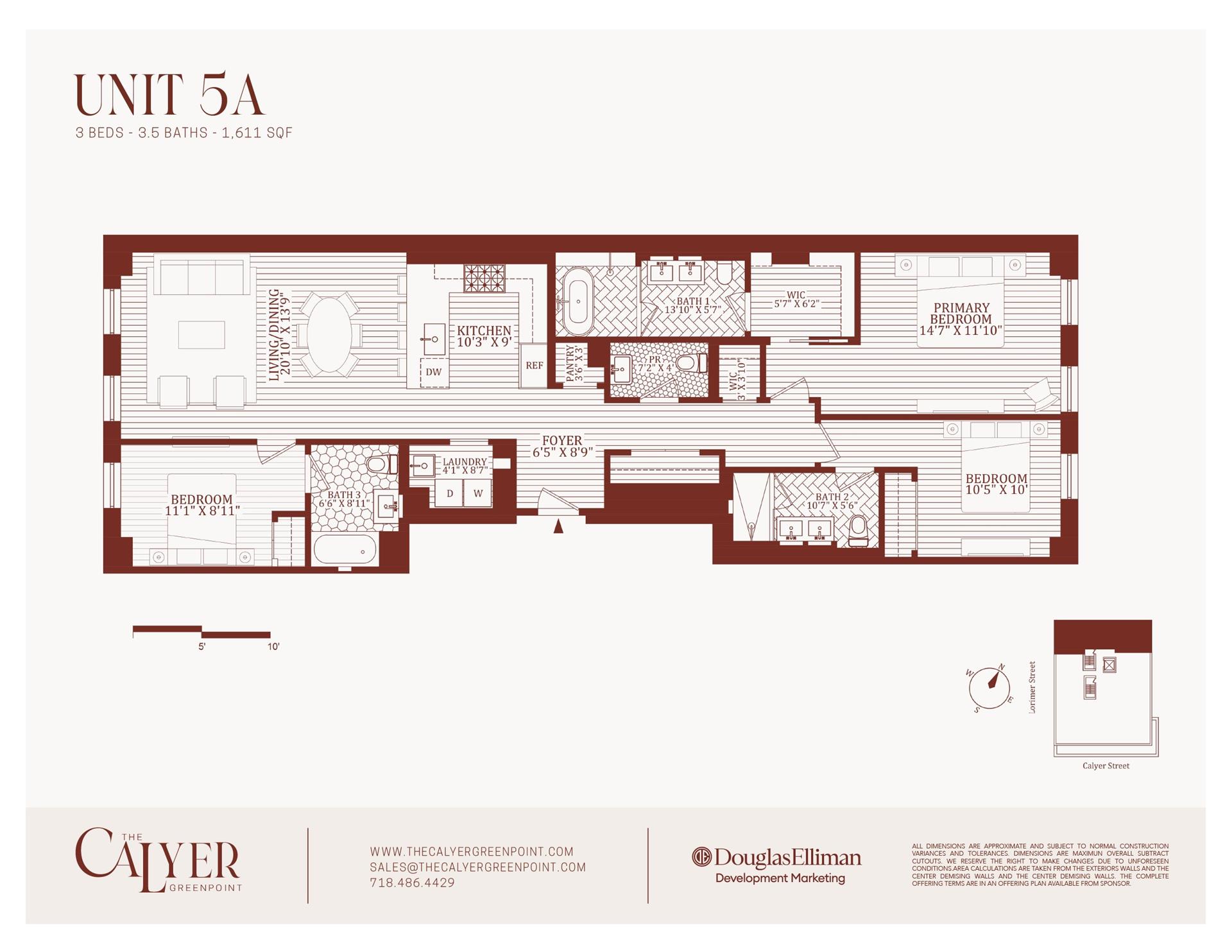 Floorplan for 171 Calyer Street, 5A