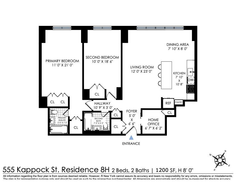 Floorplan for 555 Kappock Street, 8-H