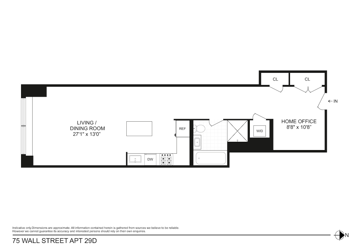 Floorplan for 75 Wall Street, 29D