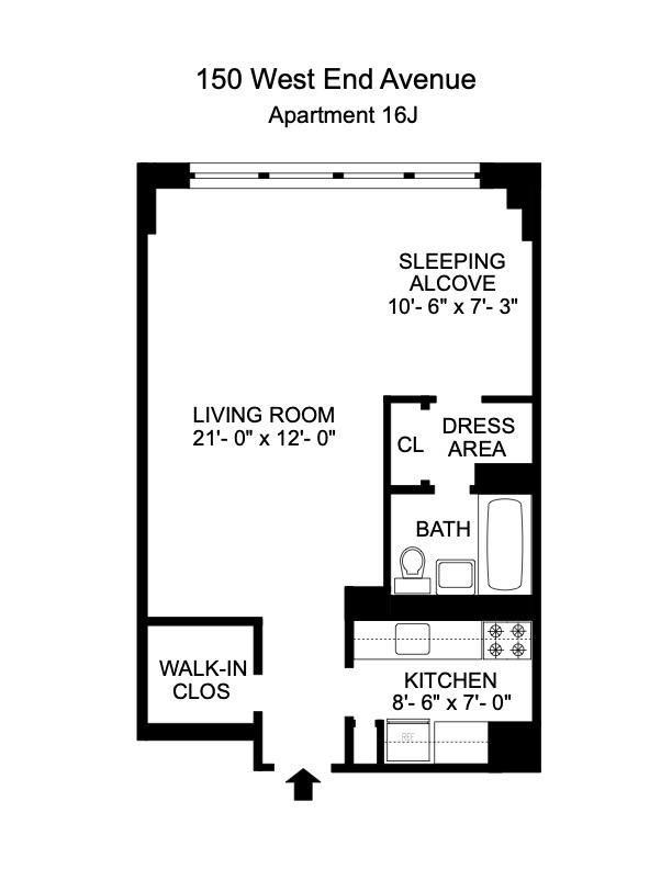 Floorplan for 150 West End Avenue, 16J