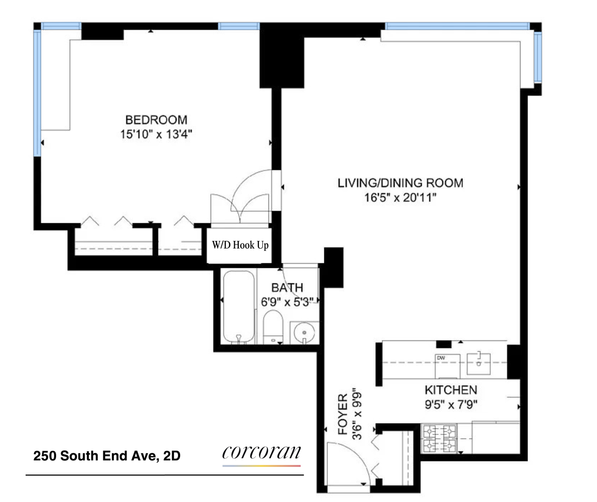 Floorplan for 250 South End Avenue, 2D