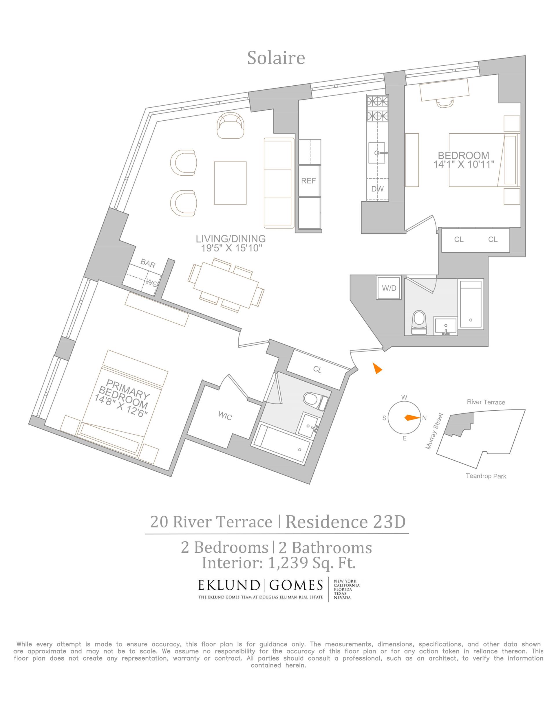 Floorplan for 20 River Terrace, 23D