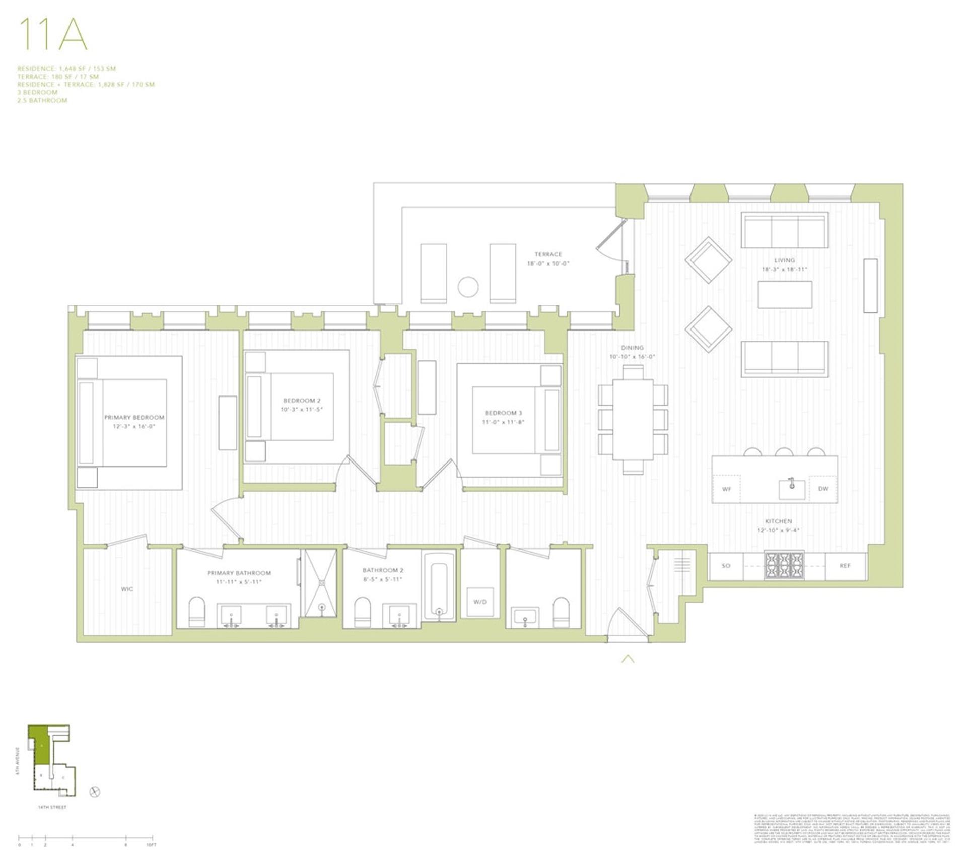 Floorplan for 540 6th Avenue, 11A