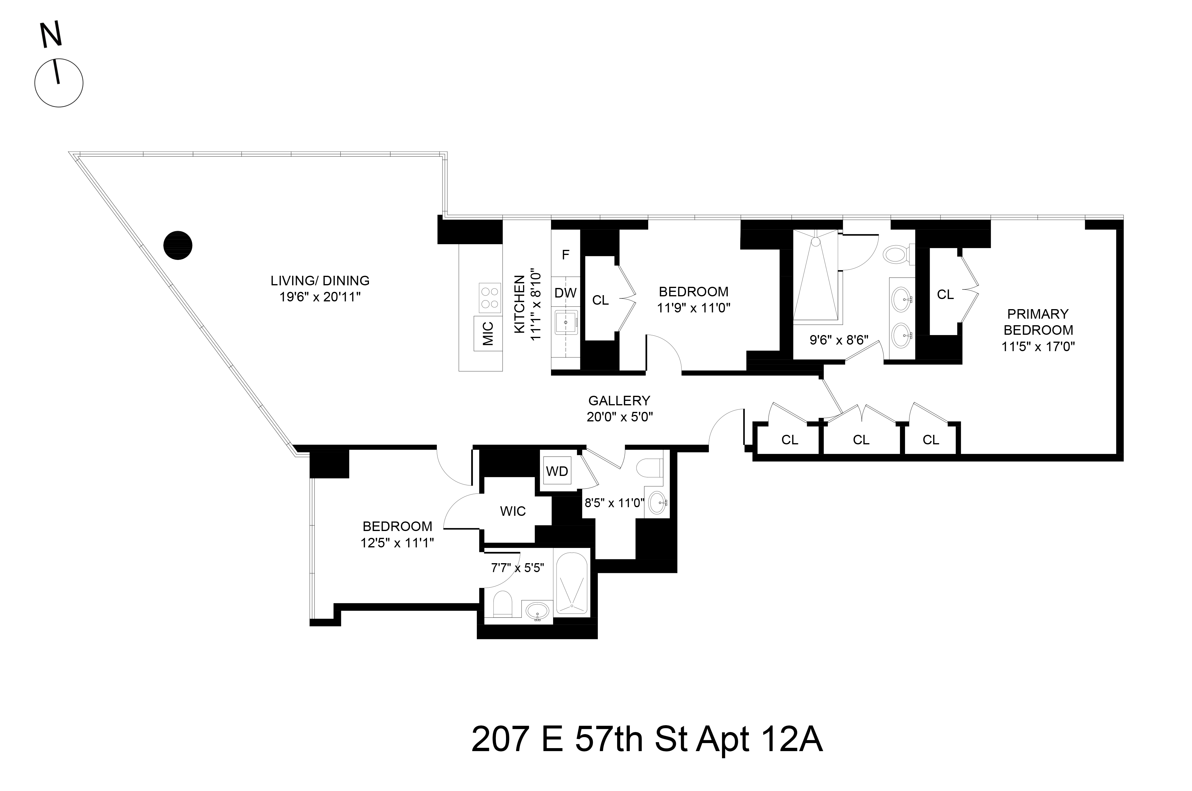 Floorplan for 207 East 57th Street, 12A