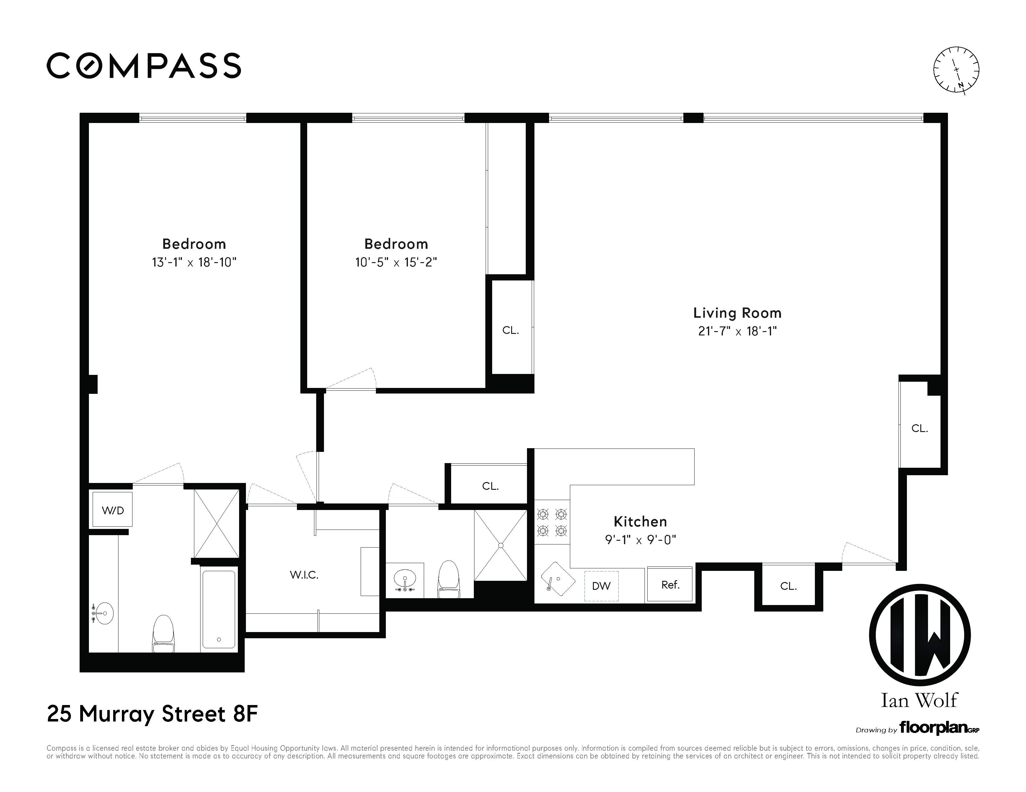 Floorplan for 25 Murray Street, 8F