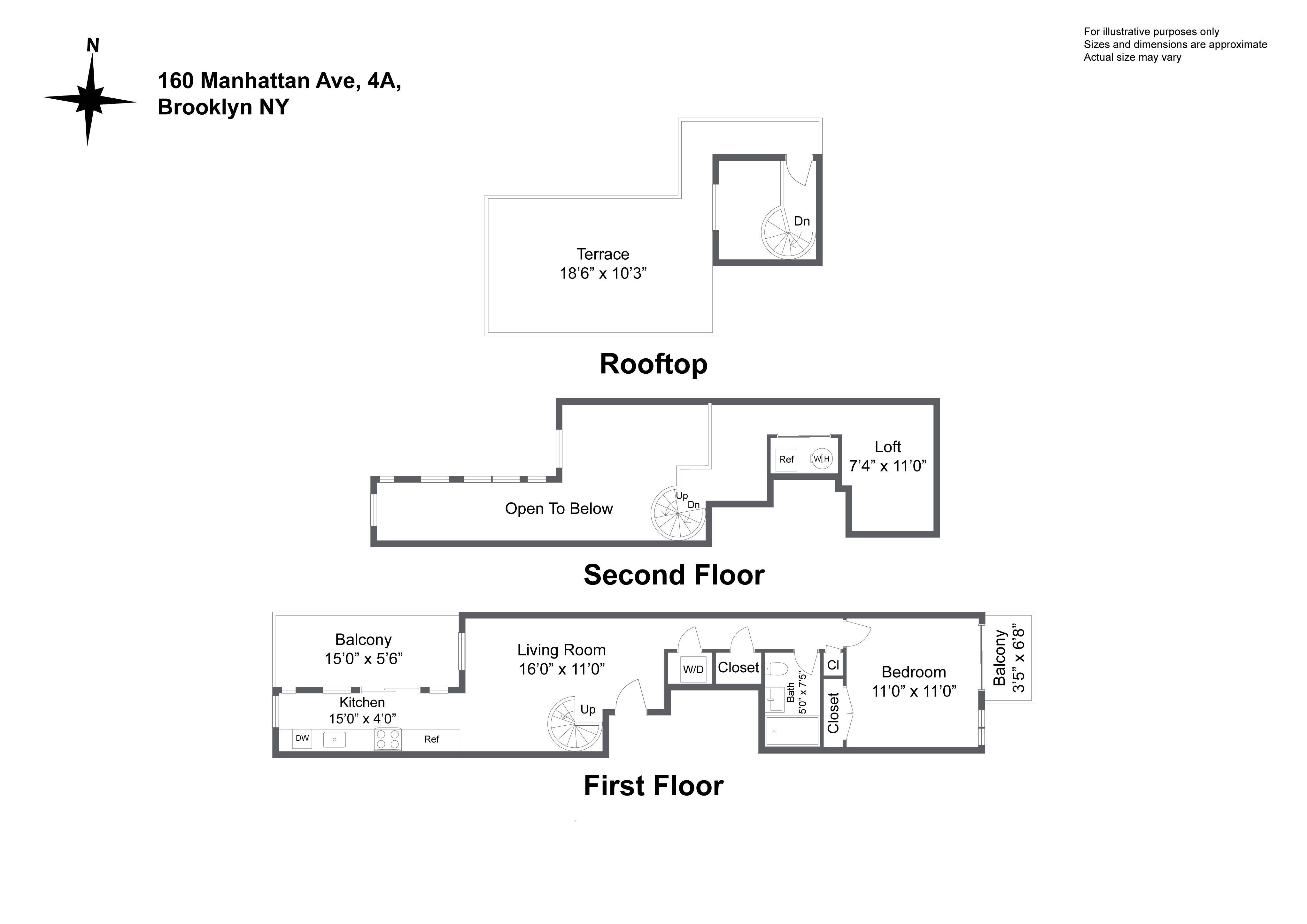 Floorplan for 160 Manhattan Avenue, 4-A