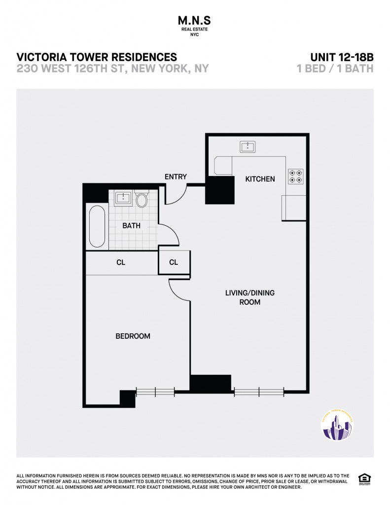 Floorplan for 230 West 126th Street, 16-B