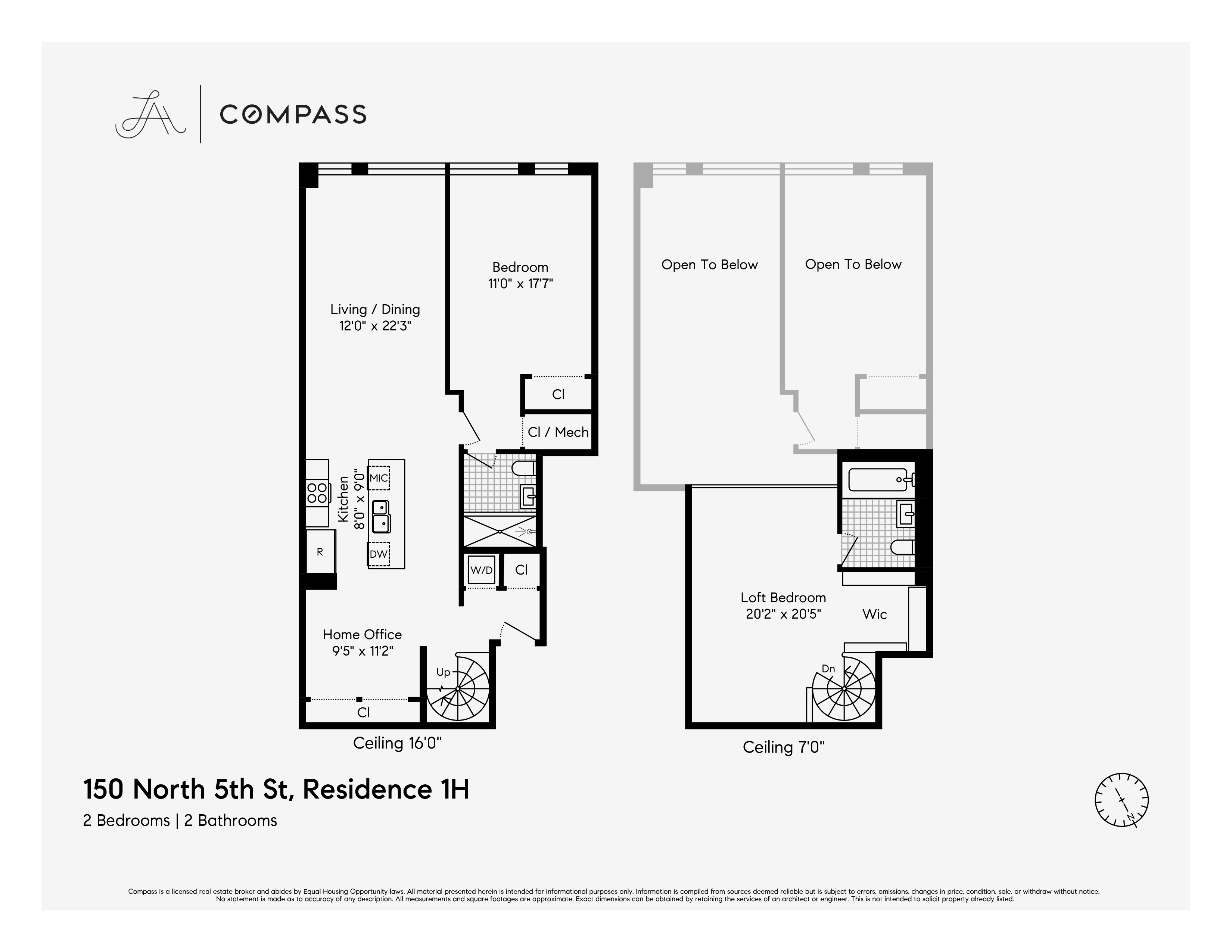 Floorplan for 150 North 5th Street, 1H