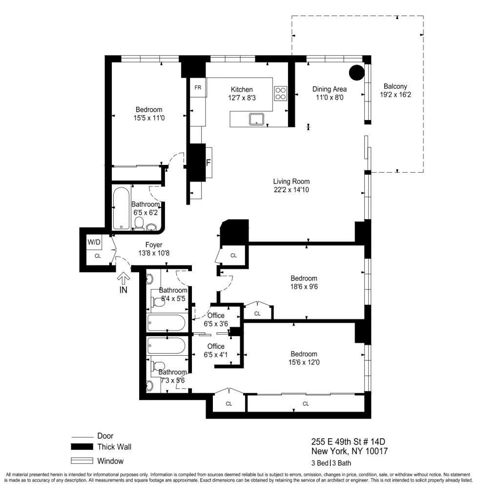 Floorplan for 255 East 49th Street, 14D