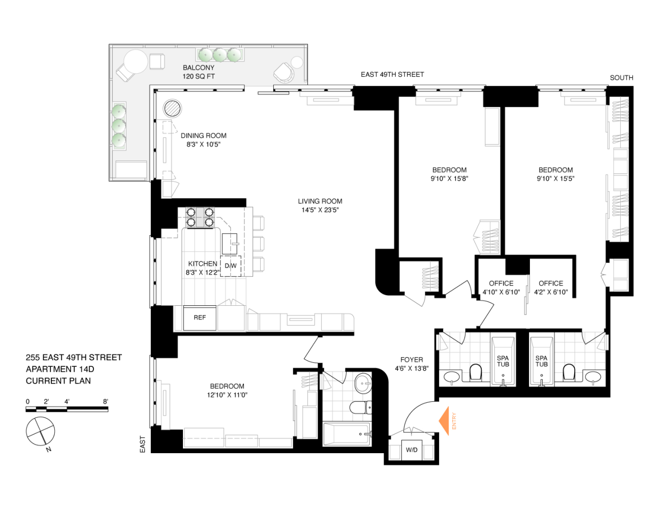 Floorplan for 255 East 49th Street, 14D