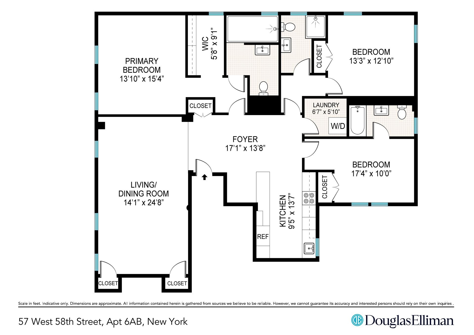 Floorplan for 57 West 58th Street, 6AB