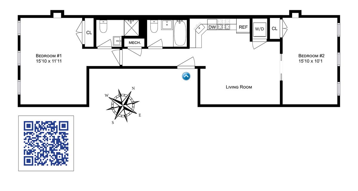 Floorplan for 172 East, 108th Street, 1