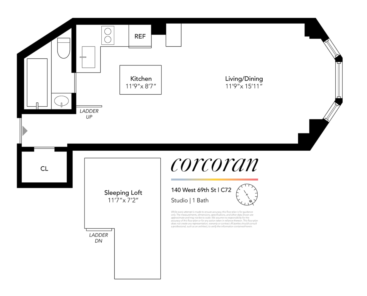 Floorplan for 140 West 69th Street, 72C