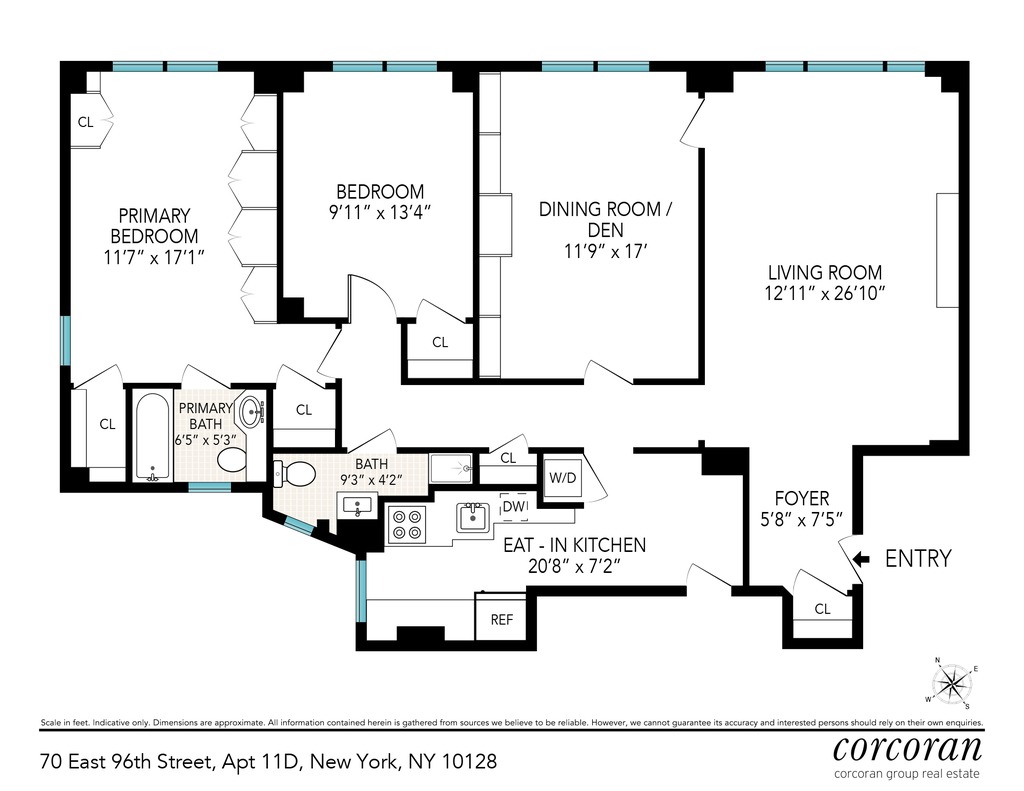 Floorplan for 70 East 96th Street, 11D