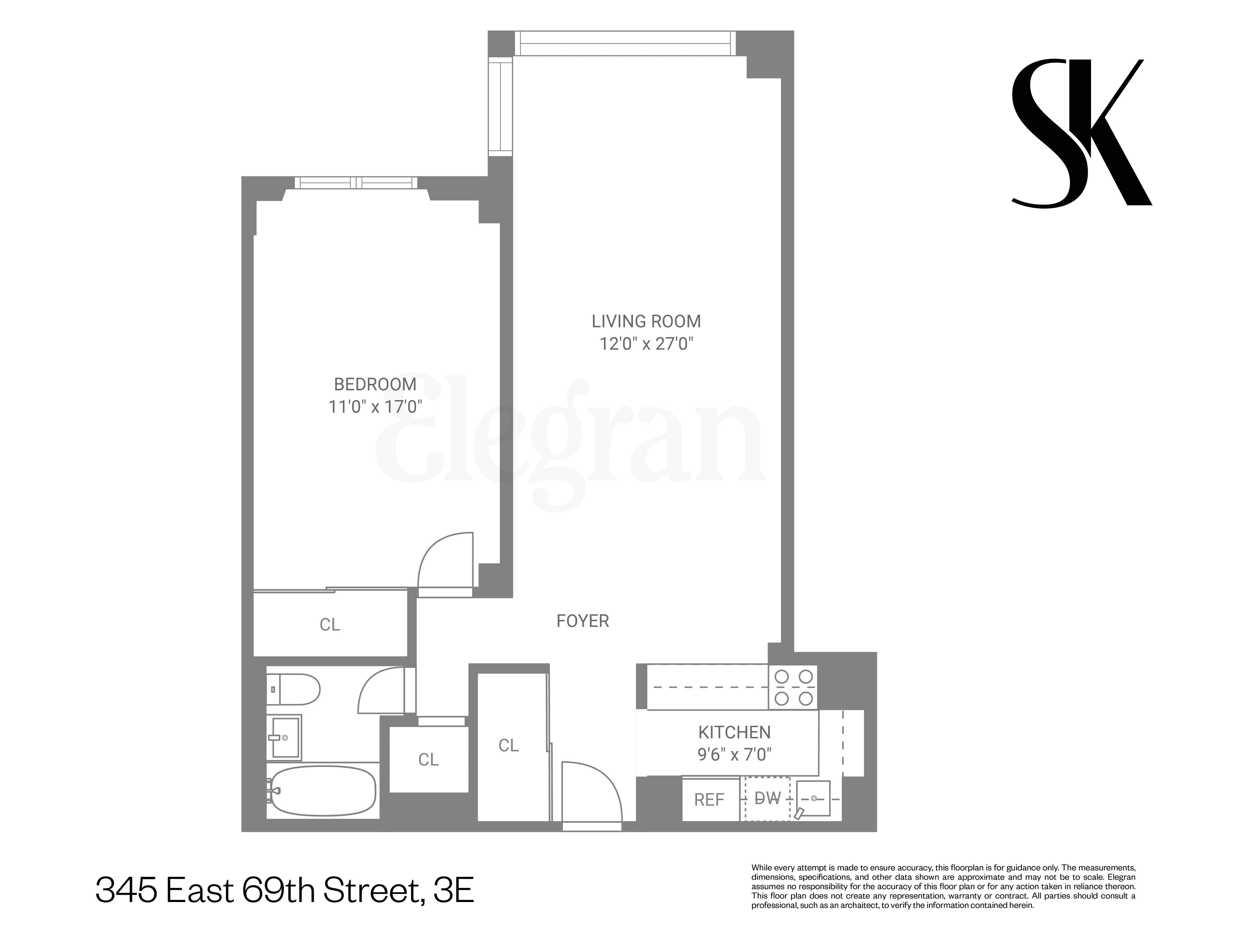 Floorplan for 345 East 69th Street, 3-E