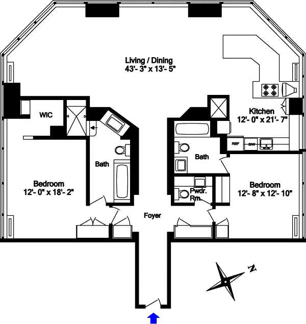 Floorplan for 150 West 56th Street, 6001