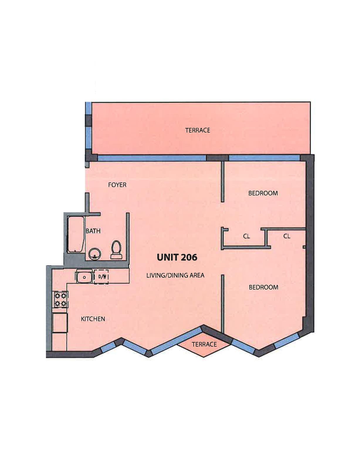 Floorplan for 2183 3rd Avenue, 206