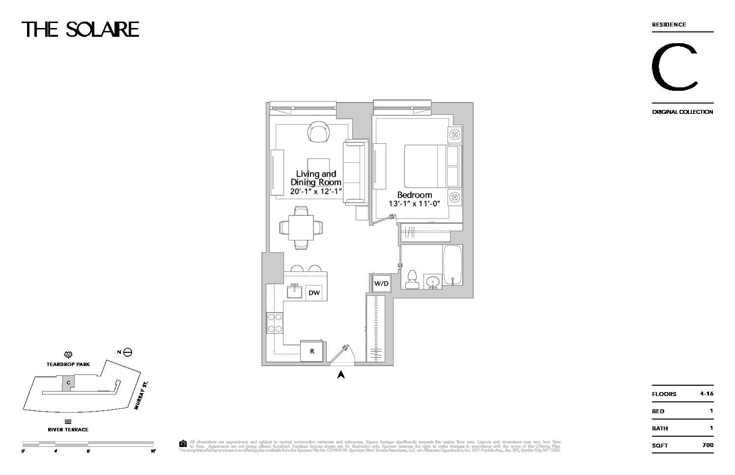 Floorplan for 20 River Terrace, 4C