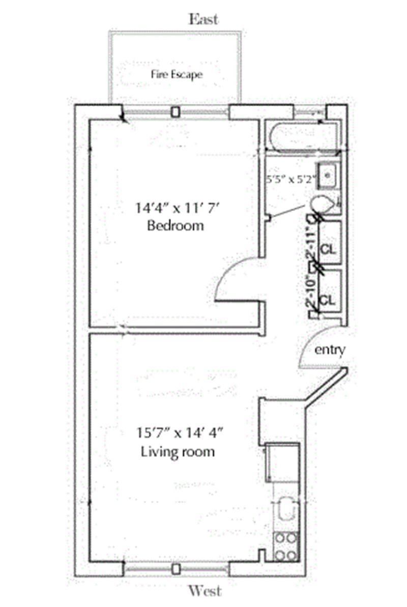 Floorplan for 750 Riverside Drive, 6B