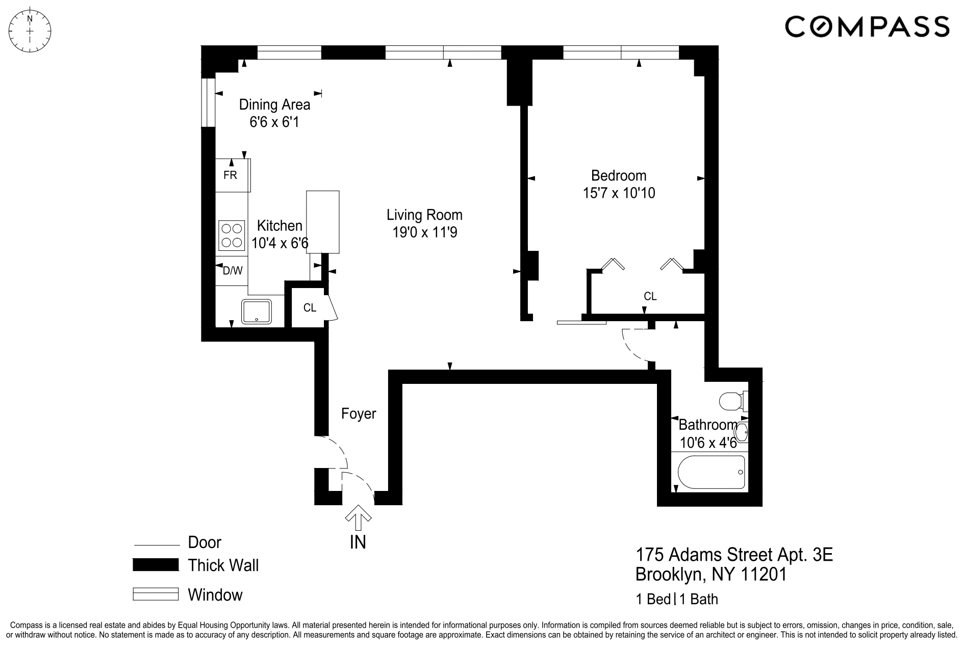 Floorplan for 175 Adams Street, 3E