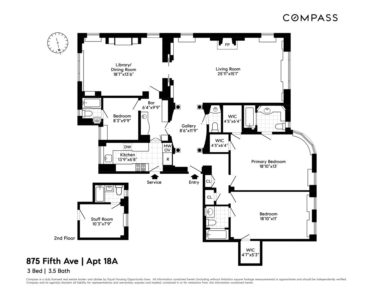 Floorplan for 875 5th Avenue, 18A