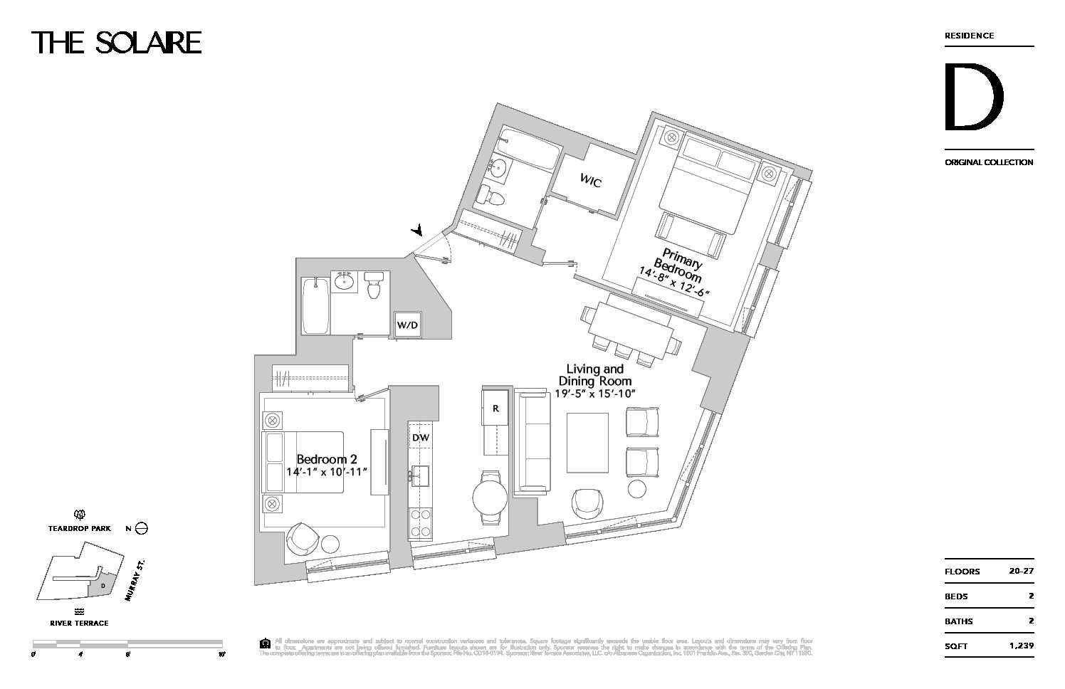 Floorplan for 20 River Terrace, 20D